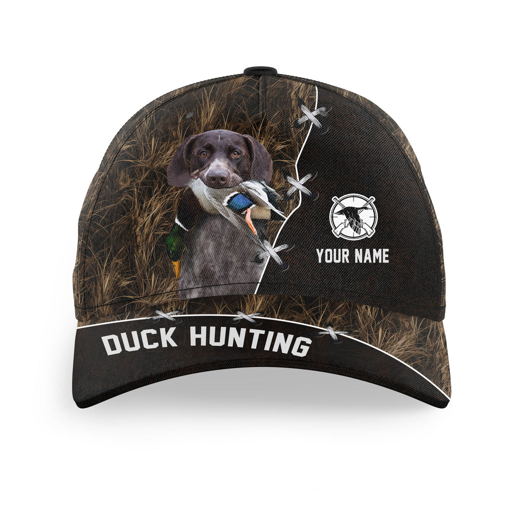 Duck Hunting Hat Waterfowl Camo with many Duck Hunting Dogs to choose from, Personalized Duck Hunting Hat
