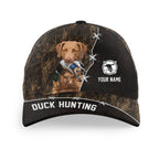 Duck Hunting Hat Waterfowl Camo with many Duck Hunting Dogs to choose from, Personalized Duck Hunting Hat