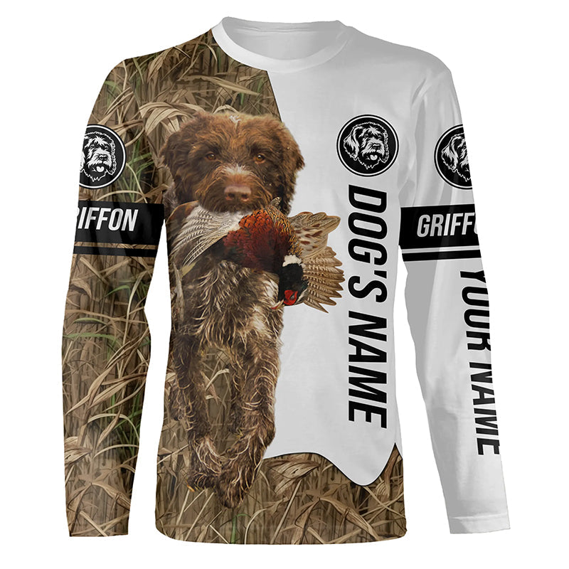 Pheasant Hunting With Griff Dog Wirehaired pointing griffon Custom Name All Over Print Shirts