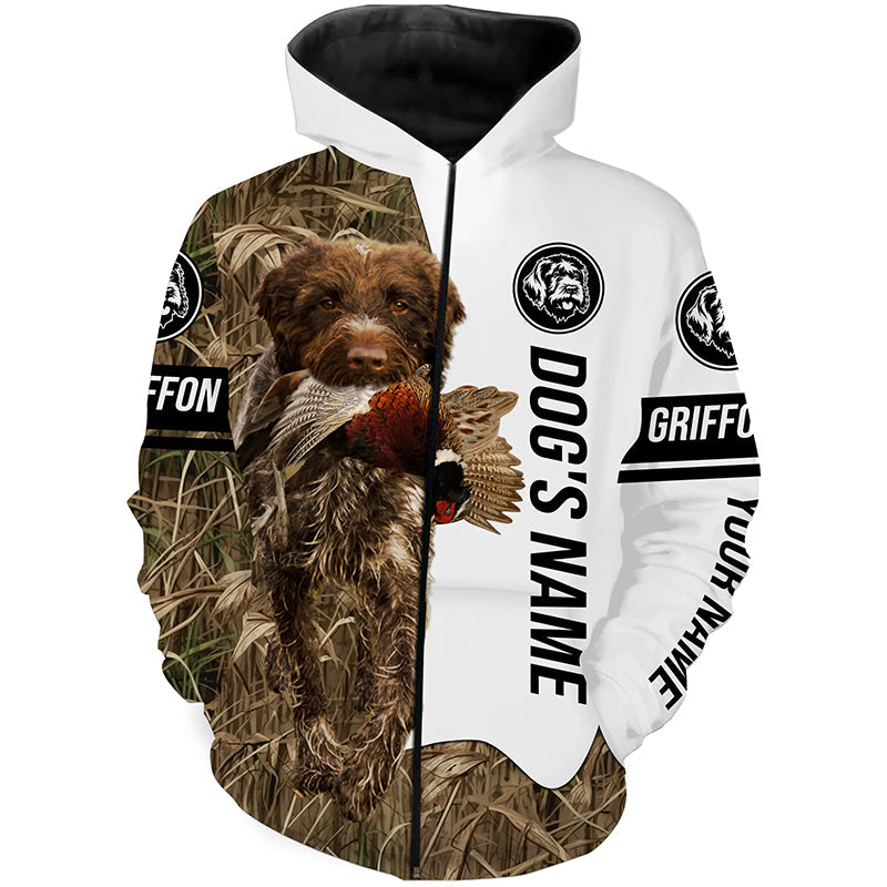 Pheasant Hunting With Griff Dog Wirehaired pointing griffon Custom Name All Over Print Shirts