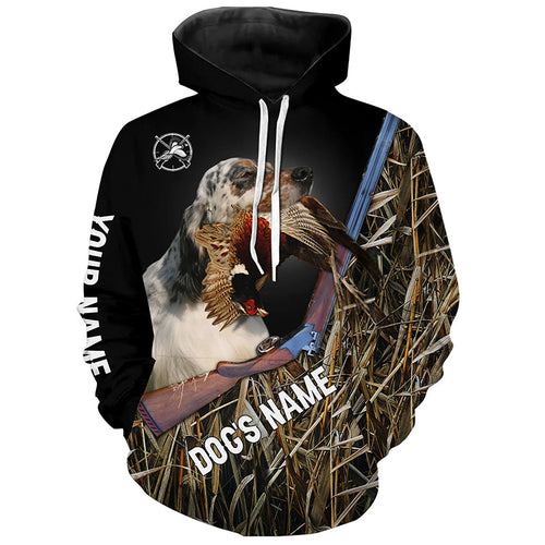Llewellin English Setter Gun Dog Pheasant Hunting Custom Name Shirts for Pheasant Hunters