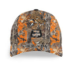Rabbit hunting Orange camo Custom Name hunting hat, Adjustable Unisex Hunting Baseball hat