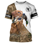 Duck hunting with dog Golden Retriever Custom Name 3D All over print Shirt, Hoodie - Personalized Hunting Gifts