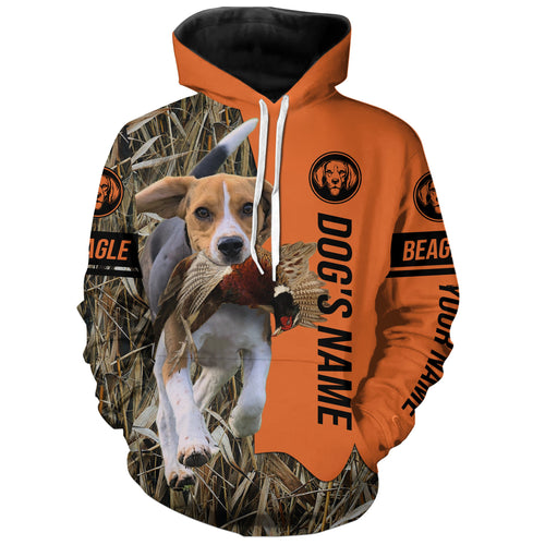 Beagle Hunting dog customized Name all over printed Shirt, Beagle hunting Gift for hunters