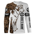 Brittany Gun Dog Tattoo Camo Customized Name Shirt, Hoodie - Brittany Hunting Dog, Duck Bird Hunting Gifts