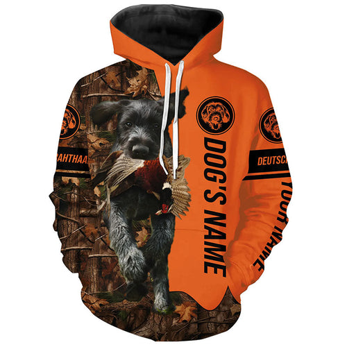 Pheasant Hunting with Dogs Deutsch Drahthaar Customize Name Shirts, Gifts idea for Pheasant Hunters