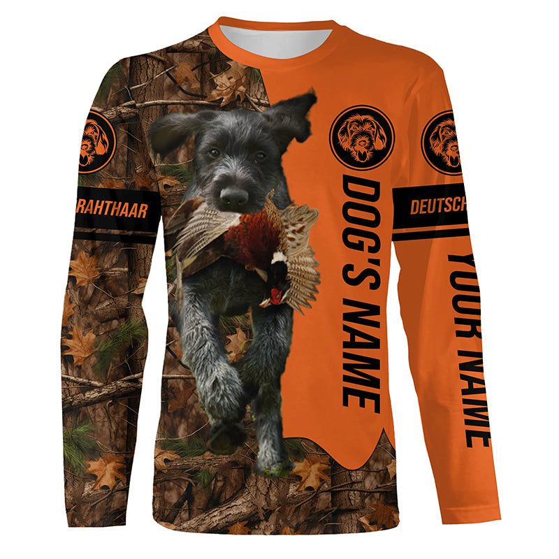 Pheasant Hunting with Dogs Deutsch Drahthaar Customize Name Shirts, Gifts idea for Pheasant Hunters