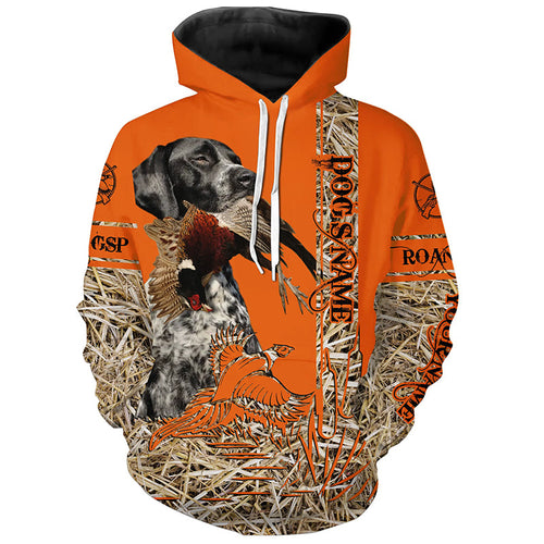 Black Roan GSP Dog Pheasant Hunting Blaze Orange Hunting Shirts for Hunter, Bird Hunters