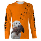 Pointing Dogs Breeds Pheasant Hunting Custom Name Blaze Orange Long Sleeve Shirts for Bird Hunter