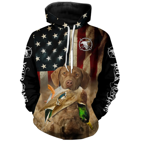 Best Duck Hunting Dog Chesapeake Bay Retriever American flag 3D All over printed Shirts
