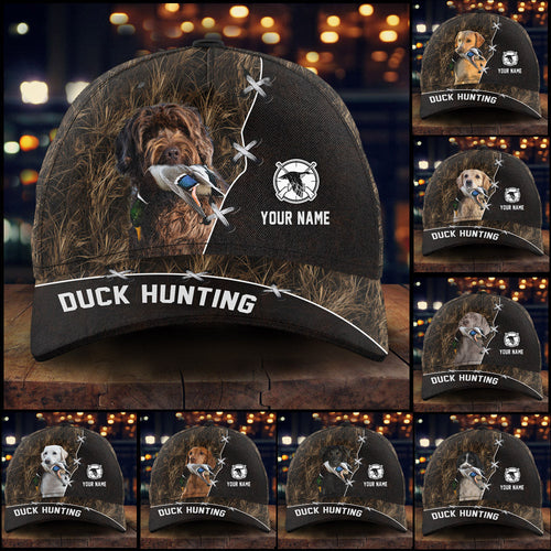 Duck Hunting Hat Waterfowl Camo with many Duck Hunting Dogs to choose from, Personalized Duck Hunting Hat
