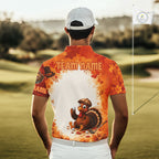 Thanksgiving Turkey Golf Polo Shirt Custom Name, Personalized Fall Golf Tops
