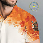 Thanksgiving Turkey Golf Polo Shirt Custom Name, Personalized Fall Golf Tops