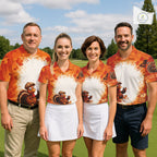 Thanksgiving Turkey Golf Polo Shirt Custom Name, Personalized Fall Golf Tops