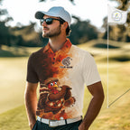 Personalized Vintage Autumn Golf Tops, Thanksgiving Turkey Golf Polo Shirt Custom Name