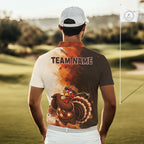 Personalized Vintage Autumn Golf Tops, Thanksgiving Turkey Golf Polo Shirt Custom Name