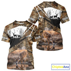 Deer Hunting 3D All Over Print Shirt Personalized Brown Fall Season Camo Hunting Clothes