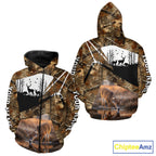 Deer Hunting 3D All Over Print Shirt Personalized Brown Fall Season Camo Hunting Clothes