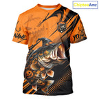 Halloween Bass Fishing Shirt, Largemouth Bass Long Sleeve Fishing Jersey, Custom Angler Gift