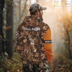 Whitetail Deer Hunting Orange and Autumn Camo Shirts, Personalized Hunting Shirt