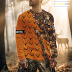 Whitetail Deer Hunting Orange and Autumn Camo Shirts, Personalized Hunting Shirt