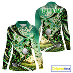 St Patricks Day Golf Polo Shirt Custom Shamrock Lucky Clover Team Tournament Jersey