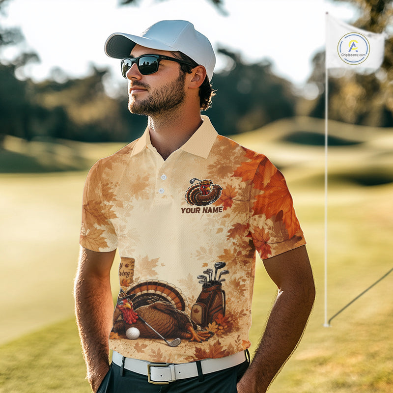 Thanksgiving Golf Shirt Personalized Turkey Golf Shirt Custom Name Team Name