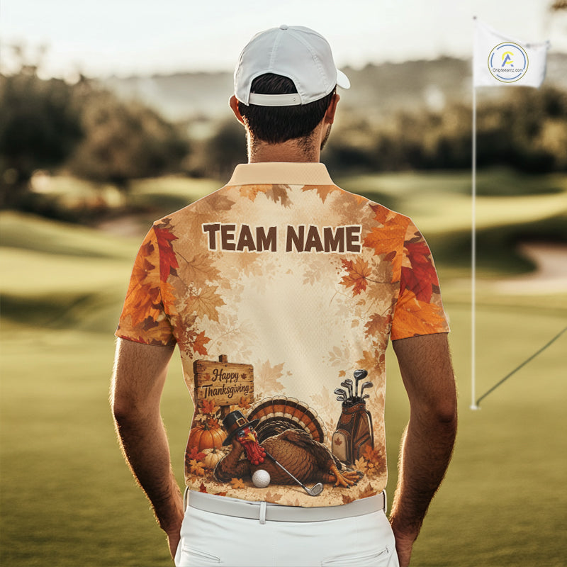 Thanksgiving Golf Shirt Personalized Turkey Golf Shirt Custom Name Team Name