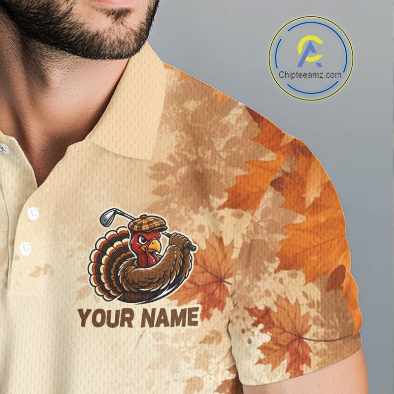 Thanksgiving Golf Shirt Personalized Turkey Golf Shirt Custom Name Team Name
