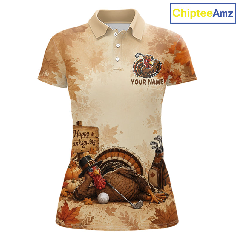 Thanksgiving Golf Shirt Personalized Turkey Golf Shirt Custom Name Team Name