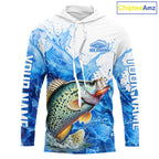 Crappie Fishing Shirts Hooded, Ice Fishing Long Sleeve Shirt, Crappie Fishing Apparel