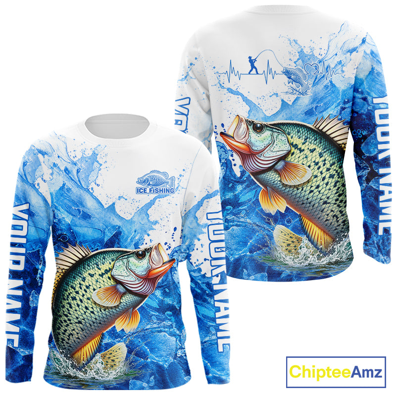 Crappie Fishing Shirt, Ice Fishing Long Sleeve Shirt, Crappie Fishing Apparel