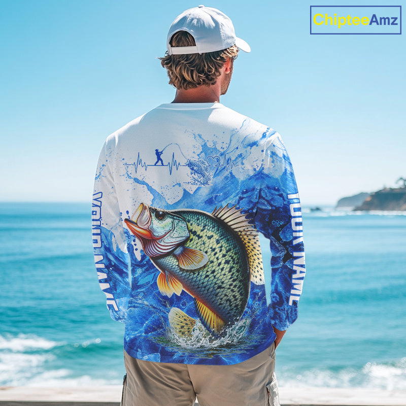 Crappie Fishing Shirt, Ice Fishing Long Sleeve Shirt, Crappie Fishing Apparel