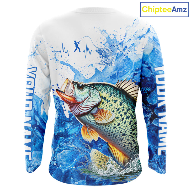 Crappie Fishing Shirt, Ice Fishing Long Sleeve Shirt, Crappie Fishing Apparel