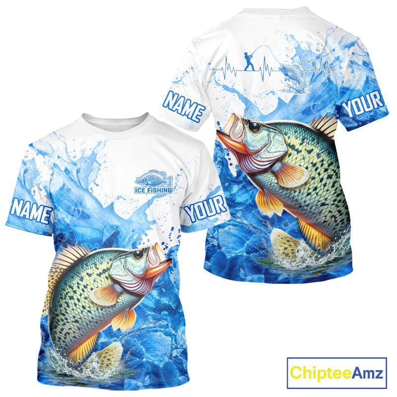 Crappie Fishing Shirts Short Sleeve, Ice Fishing Long Sleeve Shirt, Crappie Fishing Apparel