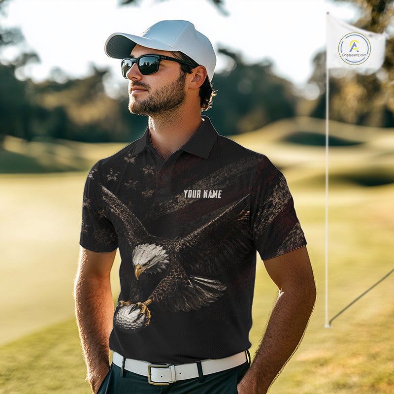 Eagle Golf Polo Shirt Personalized Golf Shirt American Eagle Custom Name Team Golf Outfit
