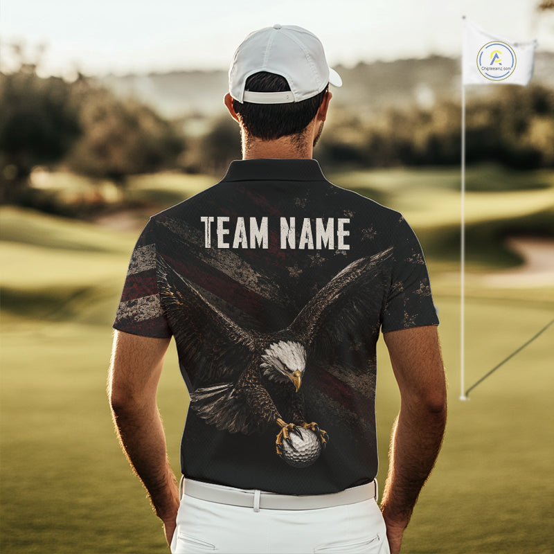 Eagle Golf Polo Shirt Personalized Golf Shirt American Eagle Custom Name Team Golf Outfit