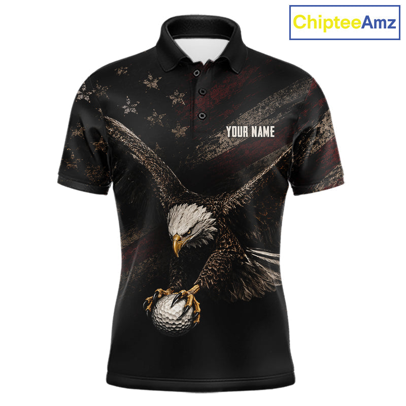Eagle Golf Polo Shirt Personalized Golf Shirt American Eagle Custom Name Team Golf Outfit