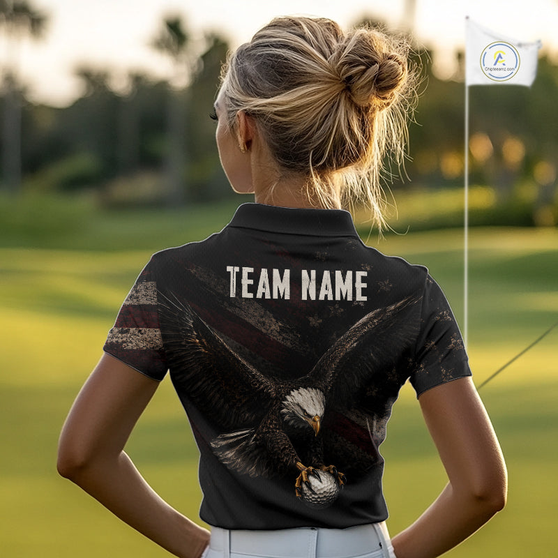Eagle Golf Polo Shirt Personalized Golf Shirt American Eagle Custom Name Team Golf Outfit