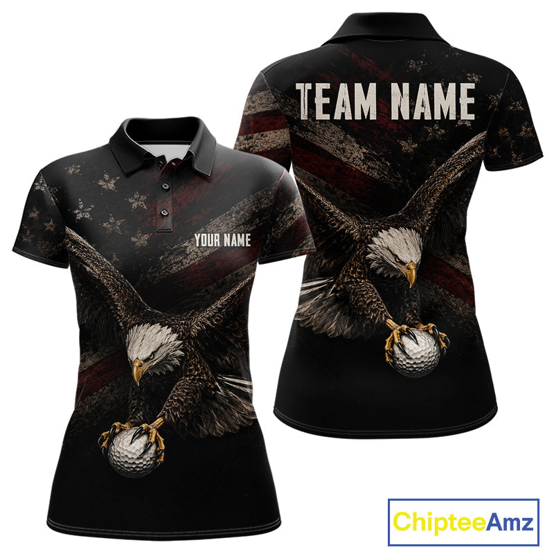 Eagle Golf Polo Shirt Personalized Golf Shirt American Eagle Custom Name Team Golf Outfit
