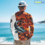 Autumn Catfish Fishing Shirt, Fall Catfish Long Sleeve Fishing Jersey