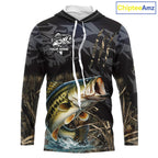 Hooded Largemouth Bass Fishing Jerseys, Custom Bass Performance Fishing Apparel