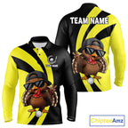 Funny Turkey Golfer Polo, Custom Name Team Golf Shirt, Golf Top