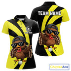 Funny Turkey Golfer Polo, Custom Name Team Golf Shirt, Golf Top