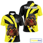 Funny Turkey Golfer Polo, Custom Name Team Golf Shirt, Golf Top