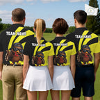Funny Turkey Golfer Polo, Custom Name Team Golf Shirt, Golf Top