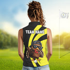 Funny Turkey Golfer Polo, Custom Name Team Sleeveless Golf Shirt, Golf Top