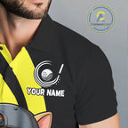 Funny Cat Golfer Polo, Custom Name Team Golf Shirt, Golf Top