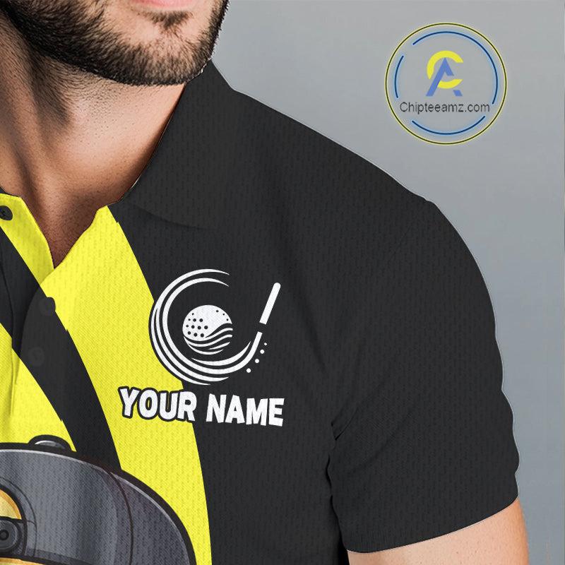 Funny Duck Golfer Polo, Custom Name Team Golf Shirt, Golf Top