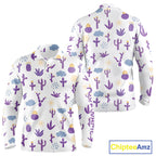 Custom Purple Cactus Golf Polo Shirt - Personalized Desert Pattern Performance Golf Jersey
